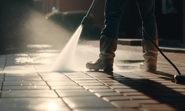 Pressure washing the pavement for outdoor maintenance - Generati